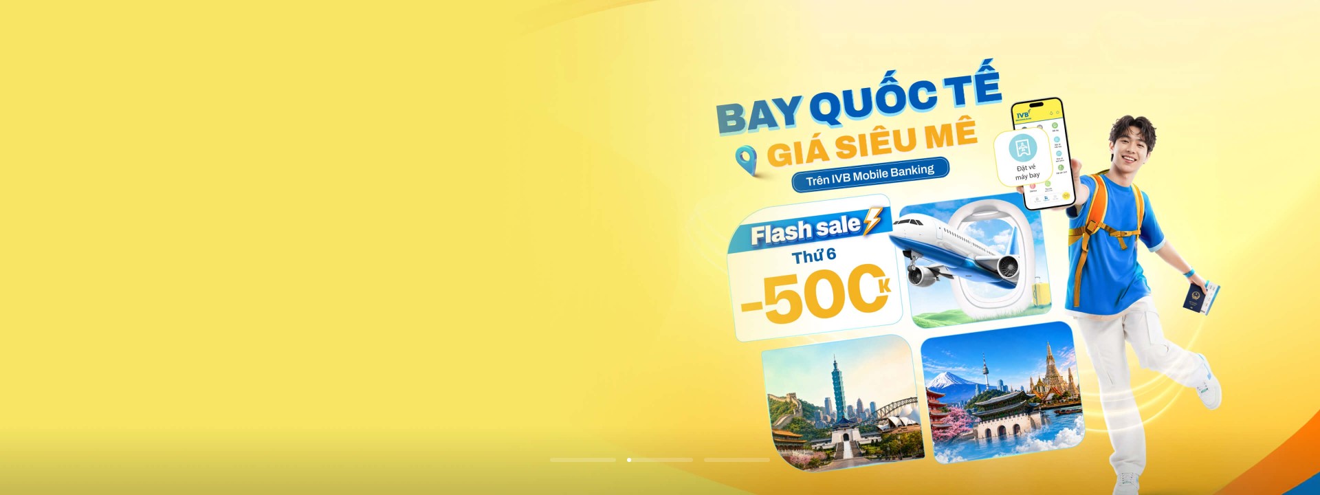 Super attractive international flight prices on IVB Mobile Banking